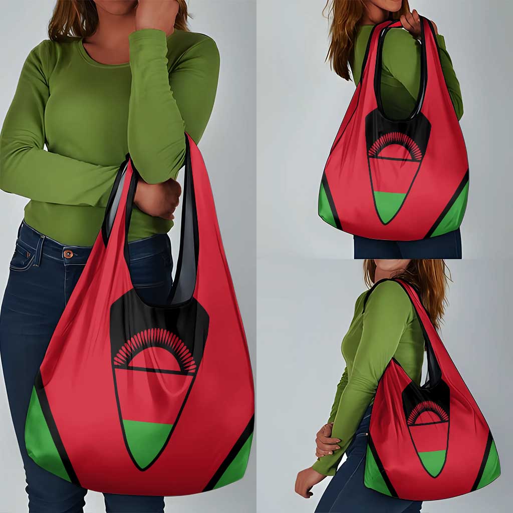 Malawi Grocery Bag Flag Colors Blended with National Emblem