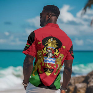 Malawi Hawaiian Shirt Flag Colors Blended with National Emblem