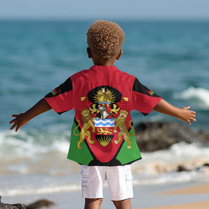 Malawi Kid Hawaiian Shirt Flag Colors Blended with National Emblem