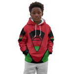 Malawi Kid Hoodie Flag Colors Blended with National Emblem