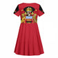 Malawi Kid Short Sleeve Dress Flag Colors Blended with National Emblem