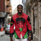 Malawi Long Sleeve Button Shirt Flag Colors Blended with National Emblem