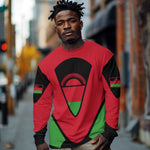 Malawi Long Sleeve Shirt Flag Colors Blended with National Emblem