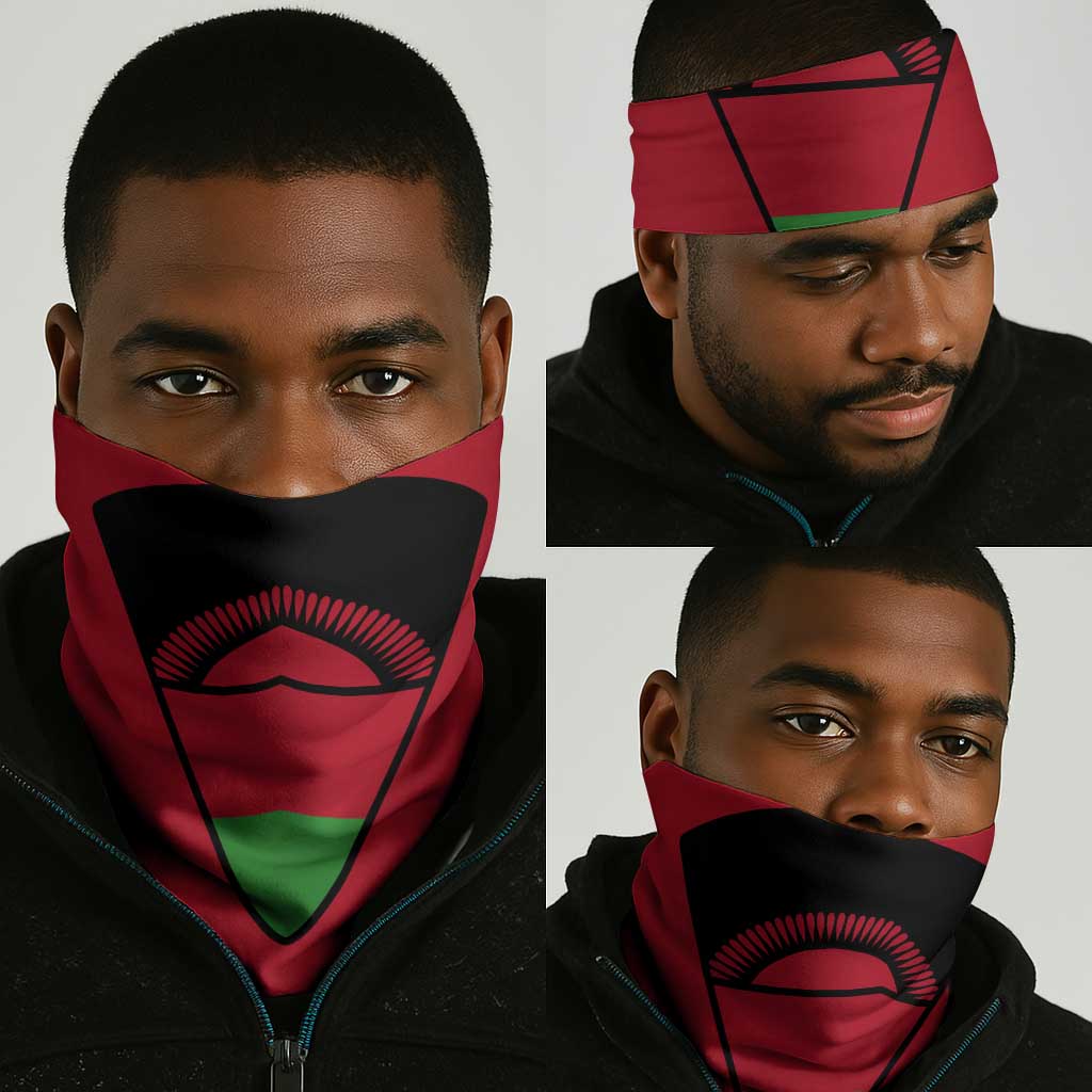 Malawi Neck Gaiter Flag Colors Blended National Emblem TS04