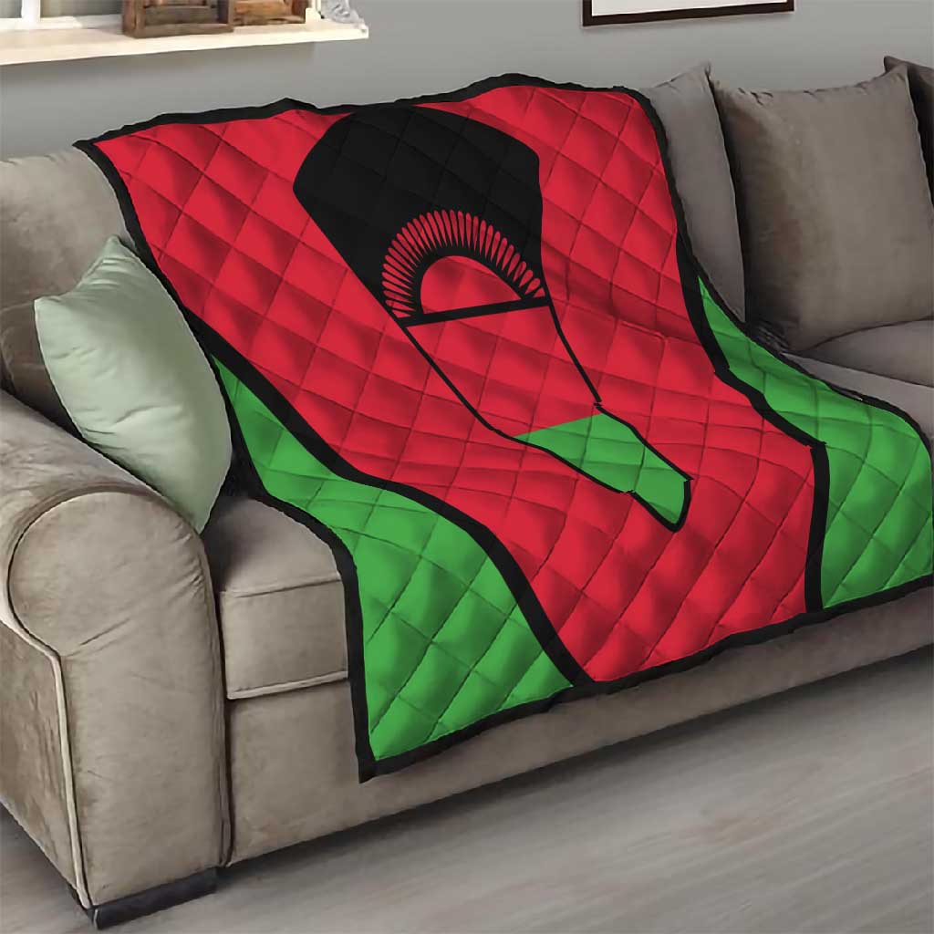 Malawi Quilt Flag Colors Blended with National Emblem