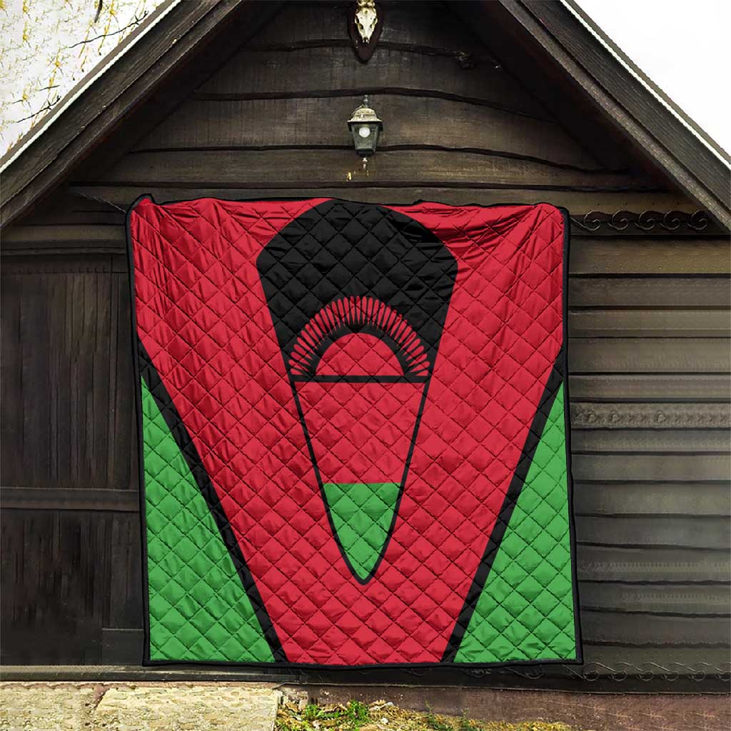 Malawi Quilt Flag Colors Blended with National Emblem