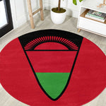 Malawi Round Carpet Flag Colors Blended with National Emblem