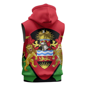 Malawi Sleeveless Hoodie Flag Colors Blended with National Emblem - African Pride