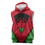 Malawi Sleeveless Zip Hoodie Flag Colors Blended with National Emblem - African Pride