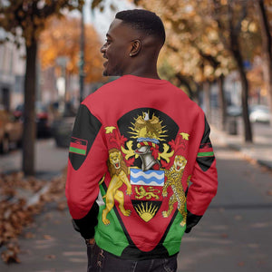 Malawi Sweatshirt Flag Colors Blended with National Emblem