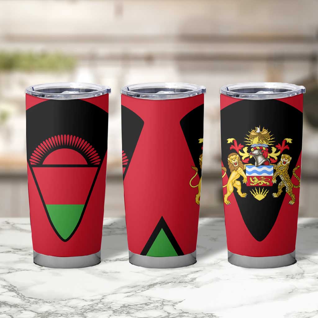 Malawi Tumbler Cup Flag Colors Blended with National Emblem
