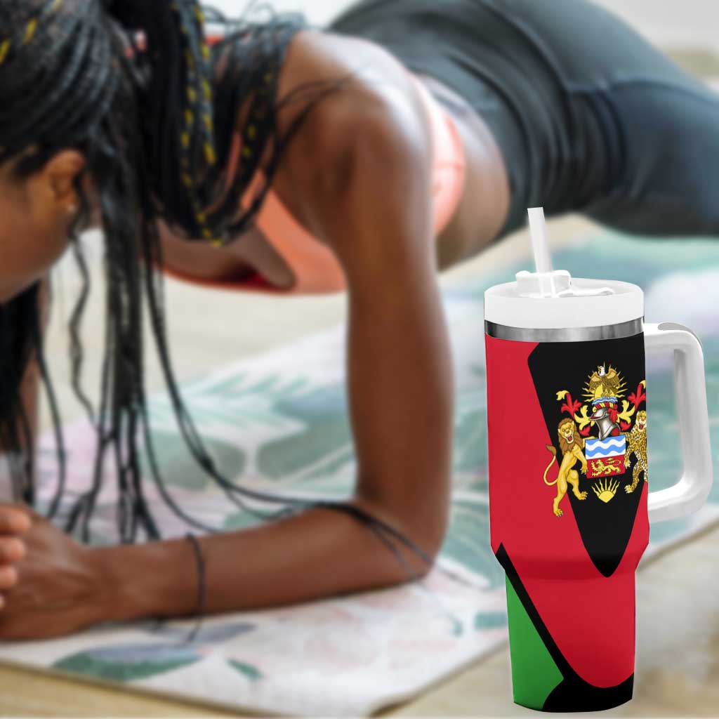 Malawi Tumbler With Handle Flag Colors Blended with National Emblem