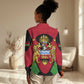 Malawi Women Casual Shirt Flag Colors Blended with National Emblem