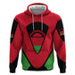 Malawi Zip Hoodie Flag Colors Blended with National Emblem
