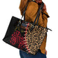 Leopard and Lion Malawi Leather Tote Bag Unity and Freedom