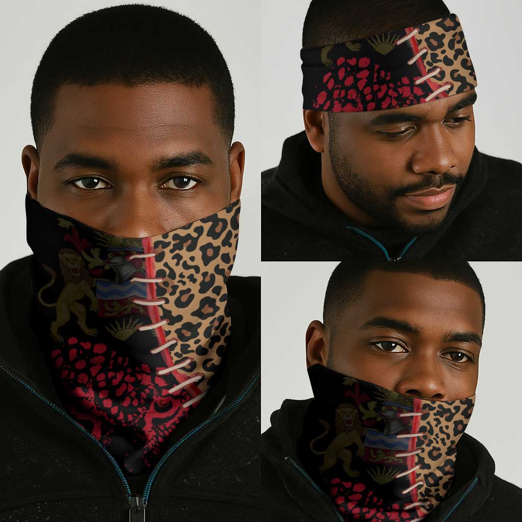 Leopard and Lion Malawi Neck Gaiter Unity and Freedom TS04