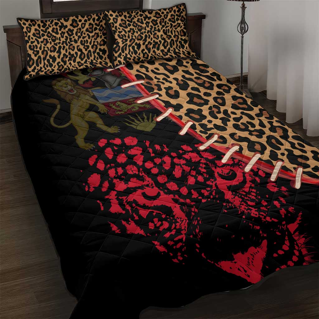 Leopard and Lion Malawi Quilt Bed Set Unity and Freedom