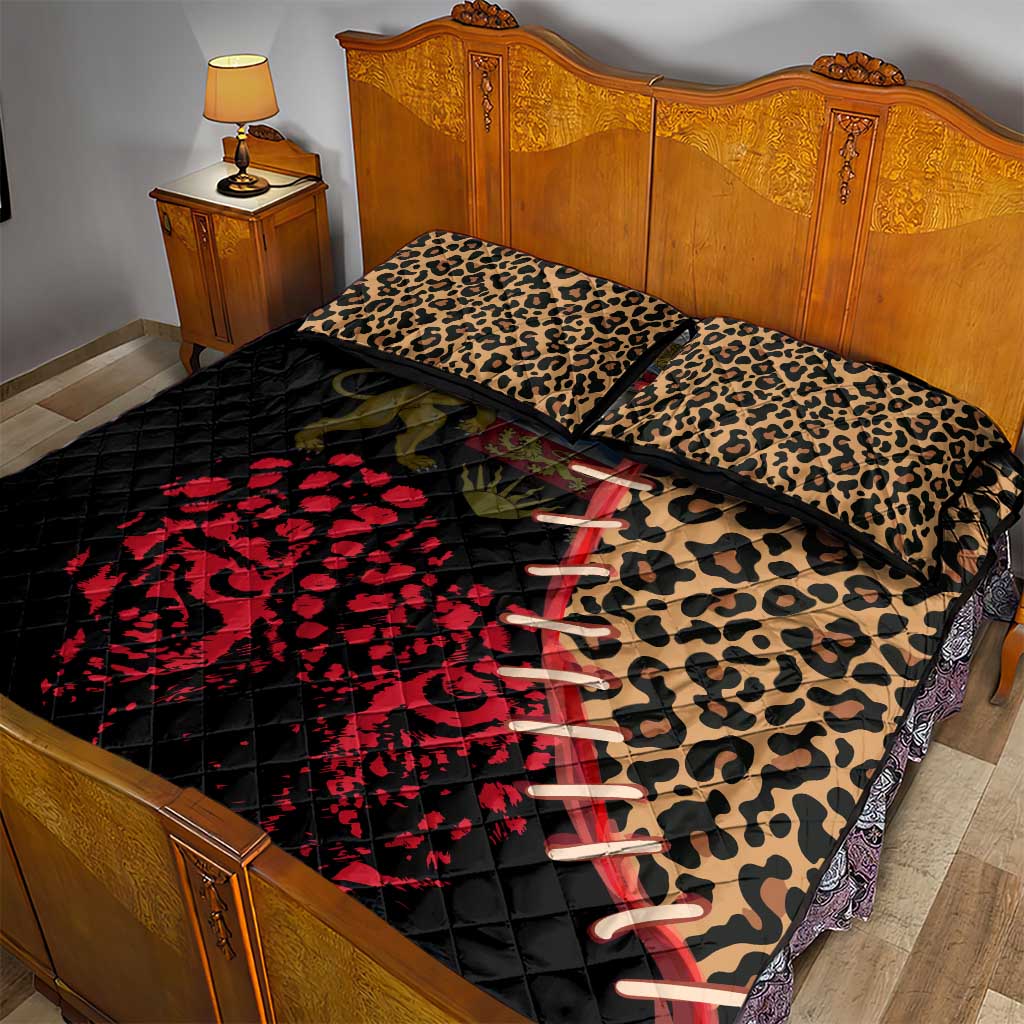 Leopard and Lion Malawi Quilt Bed Set Unity and Freedom