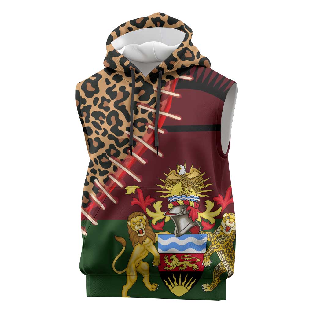 Leopard and Lion Malawi Sleeveless Hoodie Unity and Freedom - African Pride