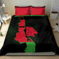 Malawi Lion Map Flag Bedding Set Wildlife Fusion Design