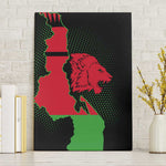 Malawi Lion Map Flag Canvas Wall Art Wildlife Fusion Design