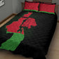 Malawi Lion Map Flag Quilt Bed Set Wildlife Fusion Design