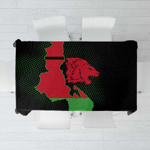 Malawi Lion Map Flag Tablecloth Wildlife Fusion Design