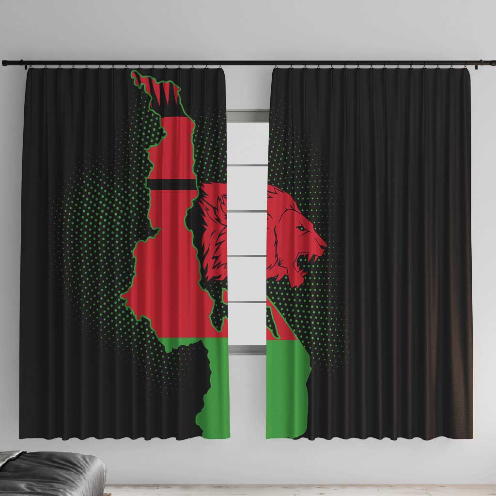 Malawi Lion Map Flag Window Curtain Wildlife Fusion Design