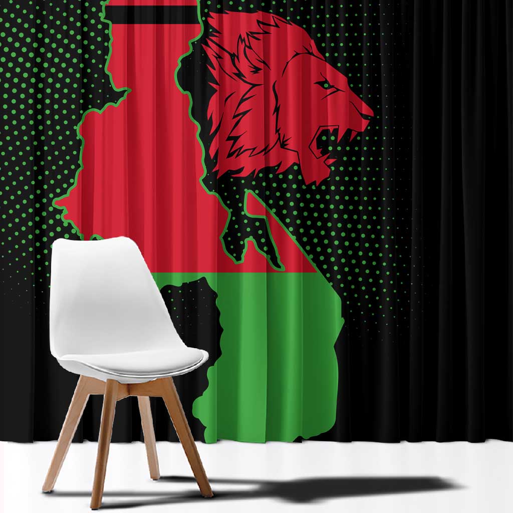 Malawi Lion Map Flag Window Curtain Wildlife Fusion Design