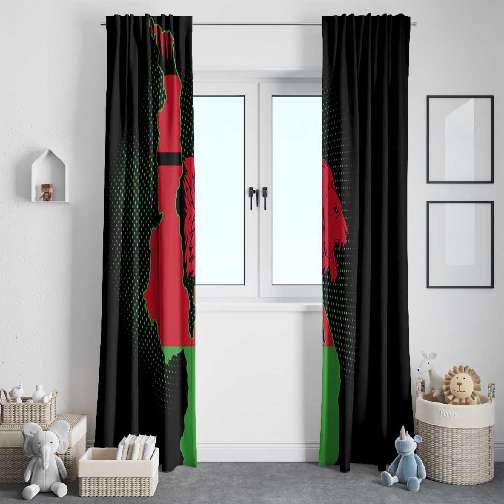 Malawi Lion Map Flag Window Curtain Wildlife Fusion Design