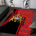 Malawi Patterns African Area Rug Blended with Flag Colors and National Emblem