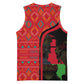 Malawi Patterns African Basketball Jersey Blended with Flag Colors and National Emblem TS04