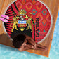 Malawi Patterns African Beach Blanket Blended with Flag Colors and National Emblem