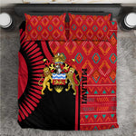 Malawi Patterns African Bedding Set Blended with Flag Colors and National Emblem