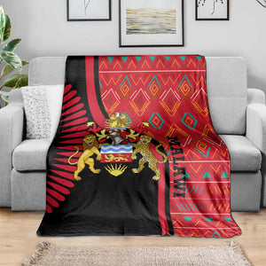 Malawi Patterns African Blanket Blended with Flag Colors and National Emblem