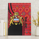 Malawi Patterns African Canvas Wall Art Blended with Flag Colors and National Emblem