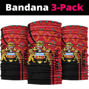 Malawi Patterns African Neck Gaiter Blended Flag Colors and National Emblem TS04
