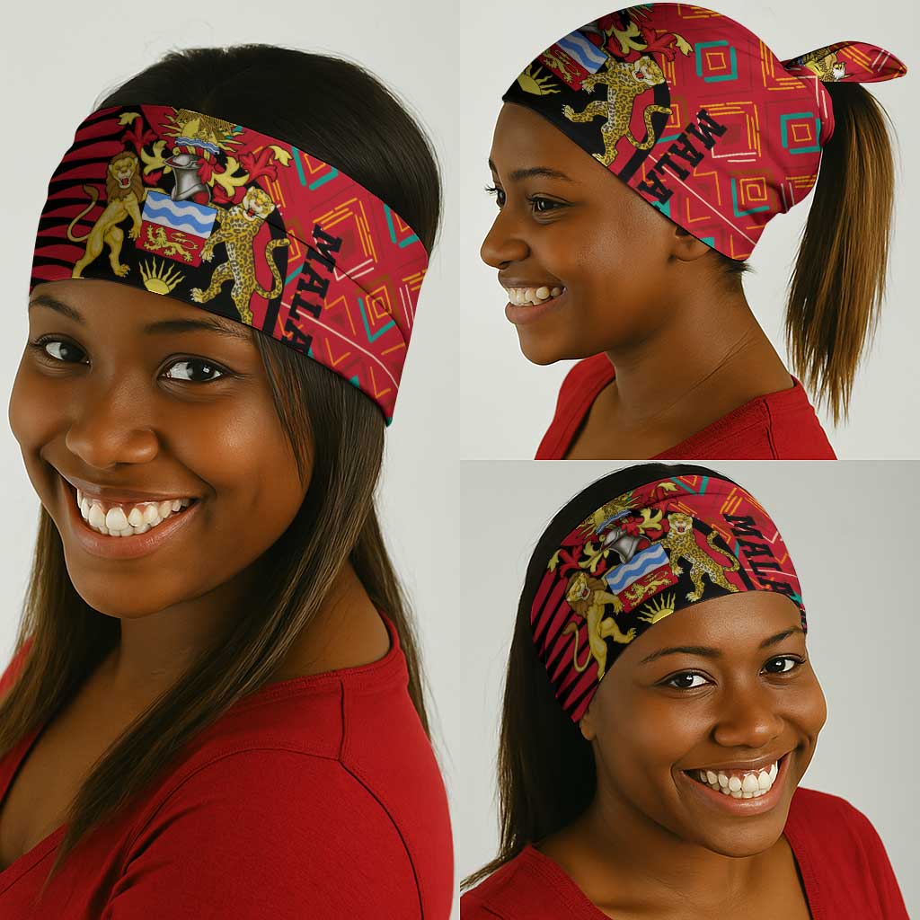 Malawi Patterns African Neck Gaiter Blended Flag Colors and National Emblem TS04