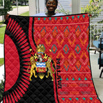 Malawi Patterns African Quilt Blended with Flag Colors and National Emblem