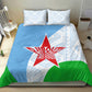 Djibouti Bedding Set Flag Tribal Motifs and Red Star Symbol of Unity