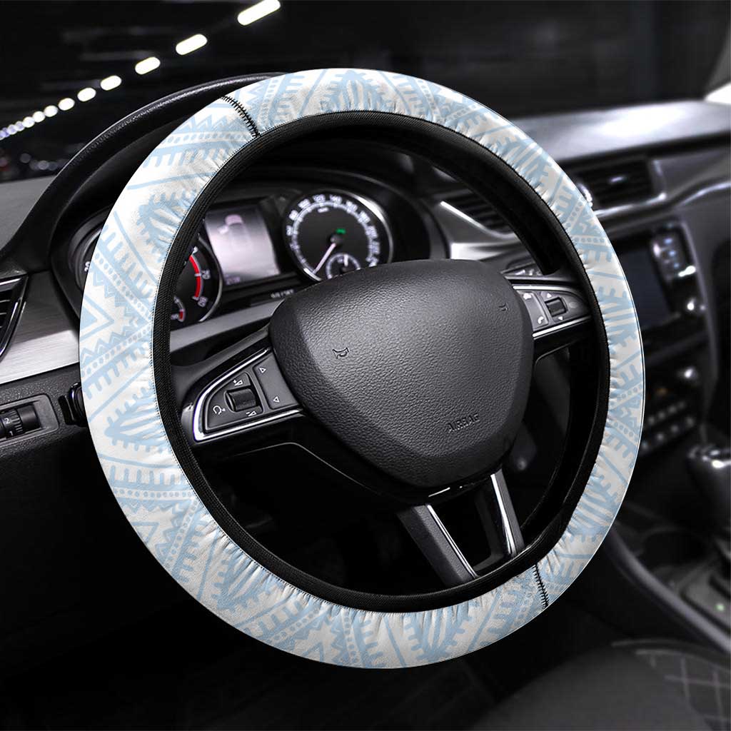 Djibouti Steering Wheel Cover Flag Tribal Motifs and Red Star Symbol of Unity