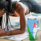 Djibouti Tumbler With Handle Flag Tribal Motifs and Red Star Symbol of Unity