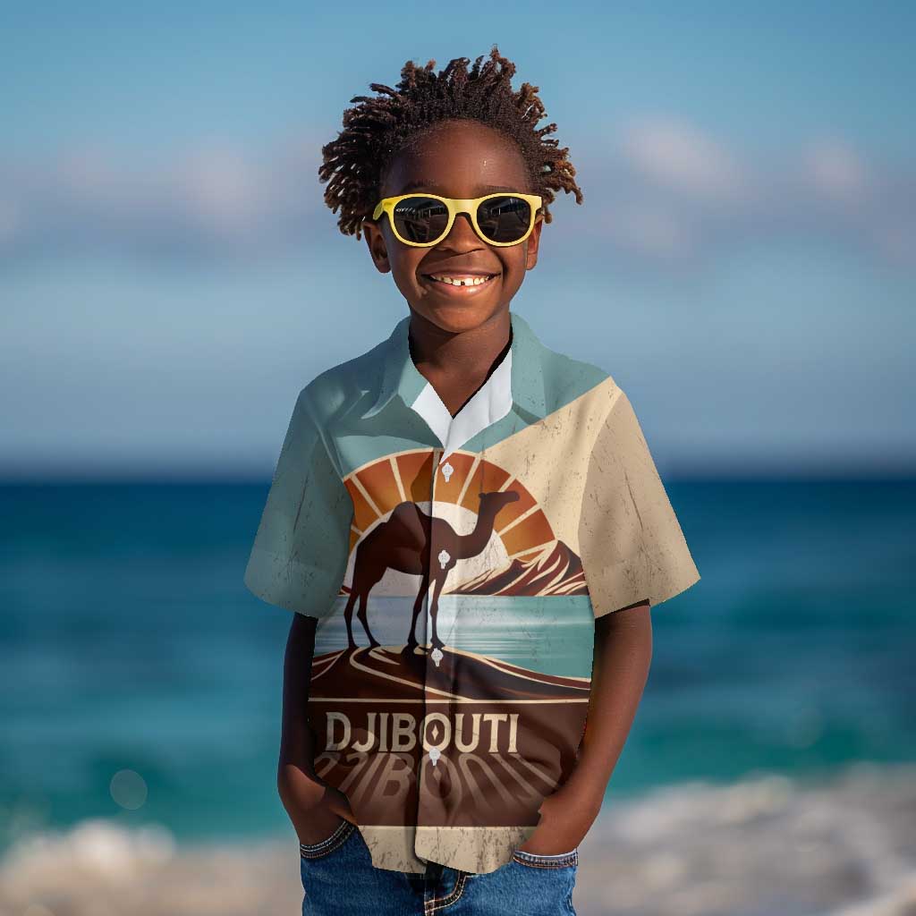 Djibouti Camel Kid Hawaiian Shirt Where Desert Meets Sea and Heritage Stands Tall
