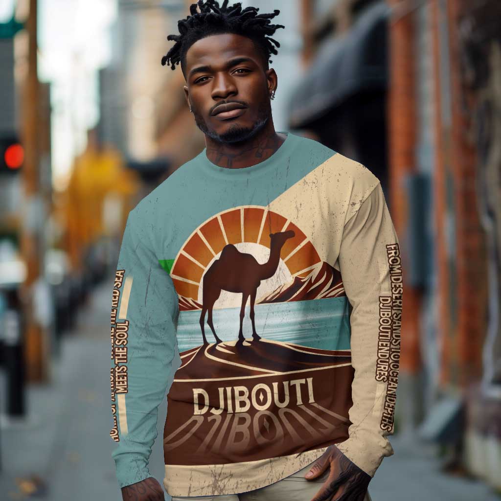 Djibouti Camel Long Sleeve Shirt Where Desert Meets Sea and Heritage Stands Tall