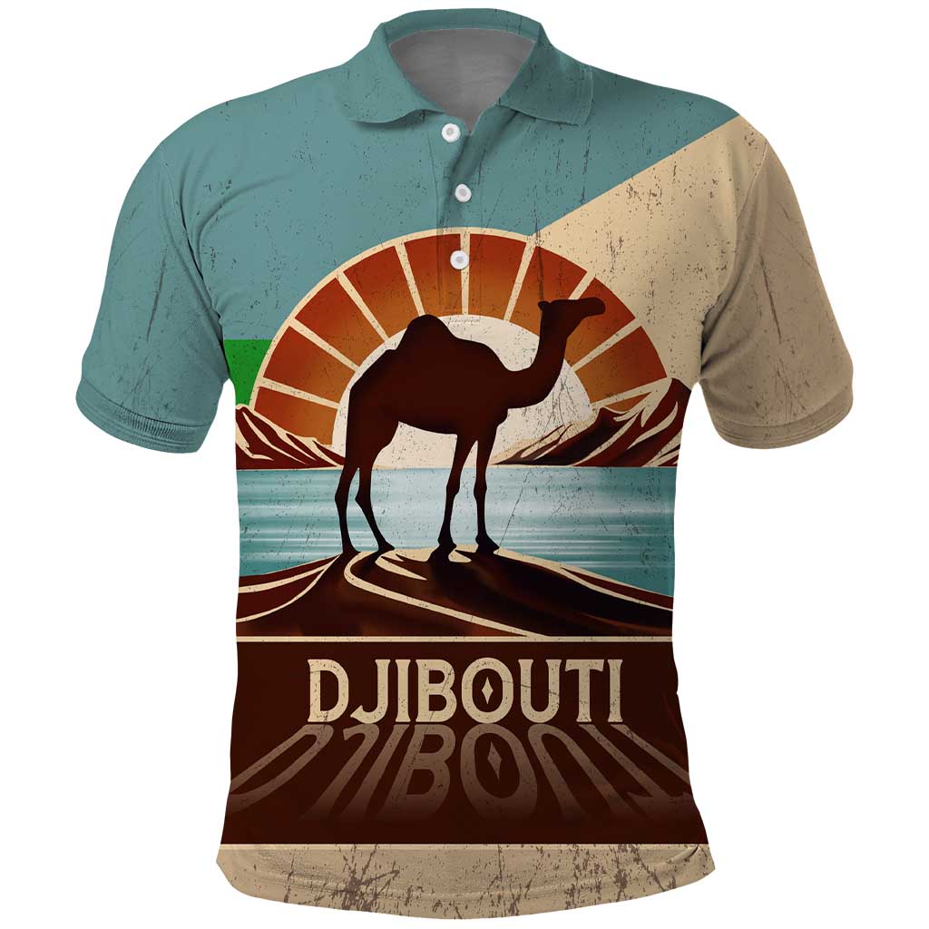 Djibouti Camel Polo Shirt Where Desert Meets Sea and Heritage Stands Tall