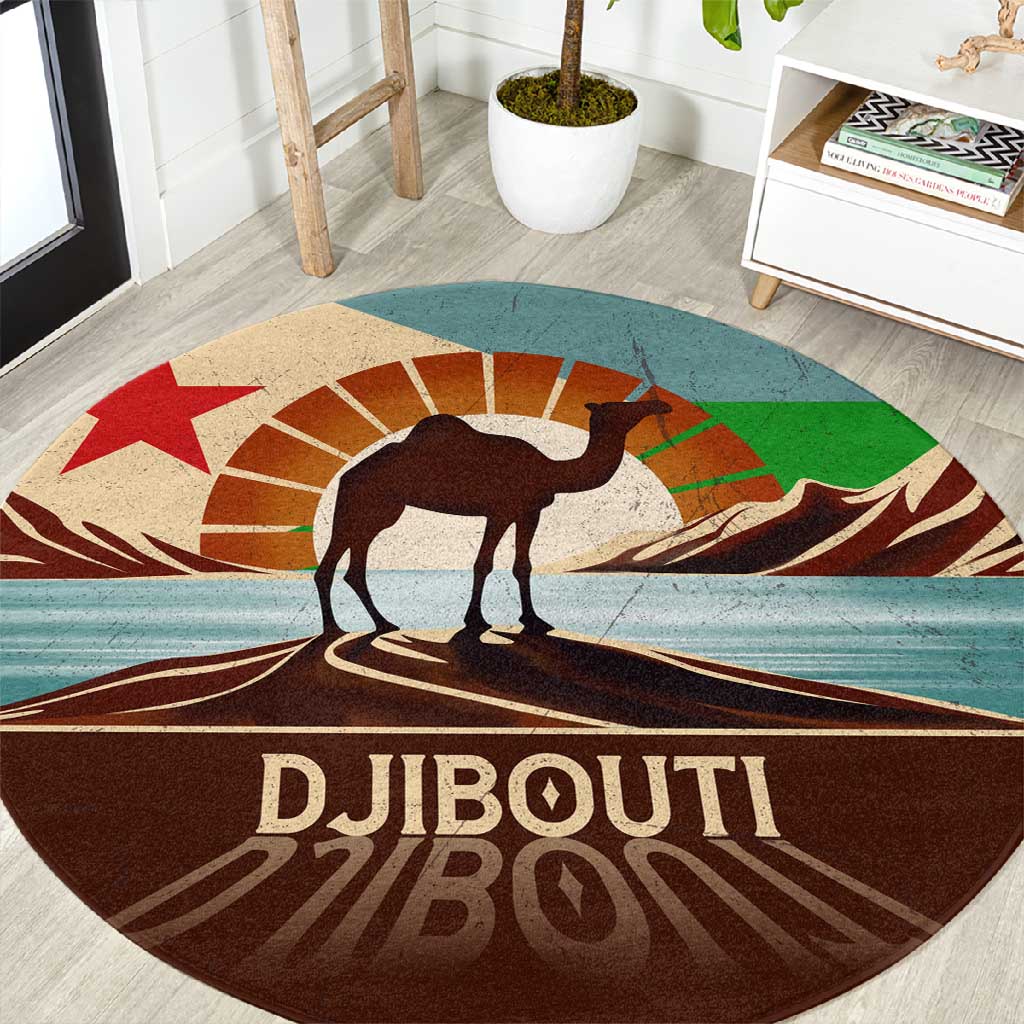 Djibouti Camel Round Carpet Where Desert Meets Sea and Heritage Stands Tall