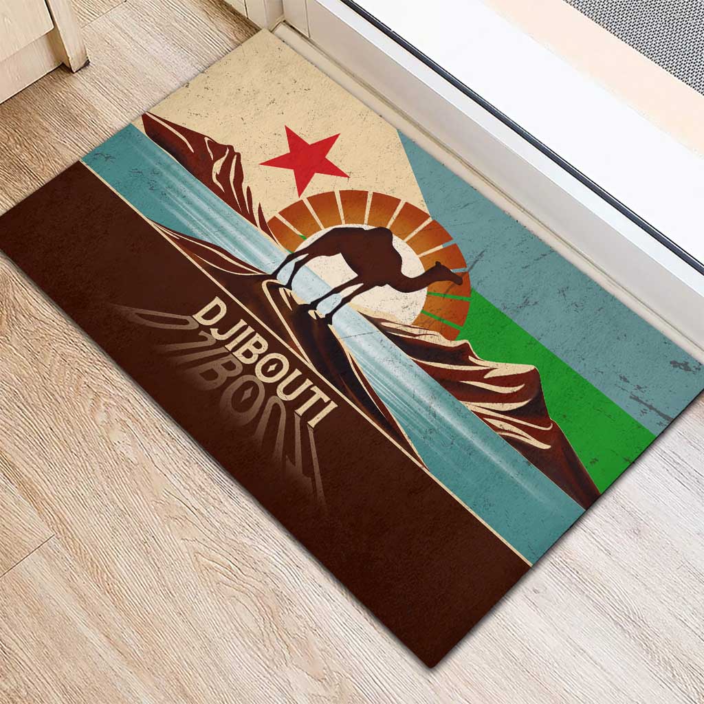 Djibouti Camel Rubber Doormat Where Desert Meets Sea and Heritage Stands Tall