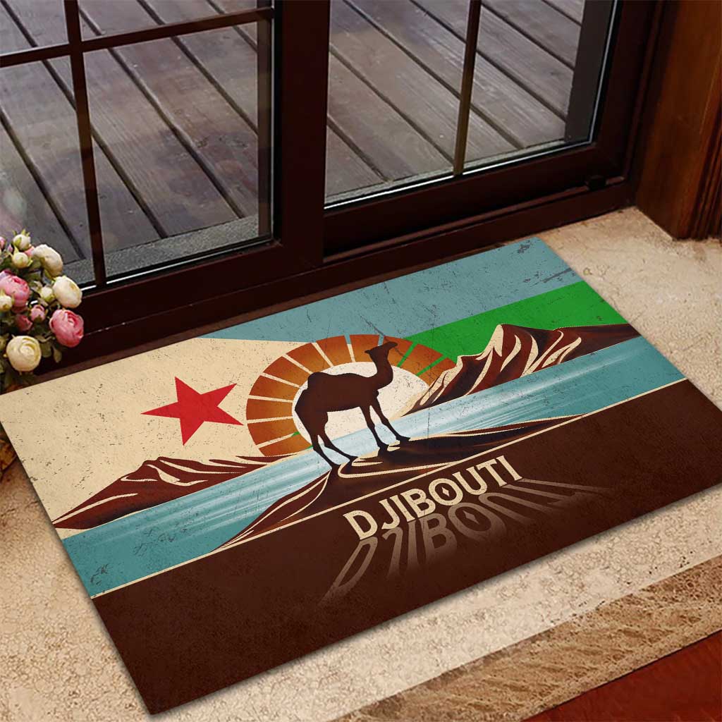 Djibouti Camel Rubber Doormat Where Desert Meets Sea and Heritage Stands Tall