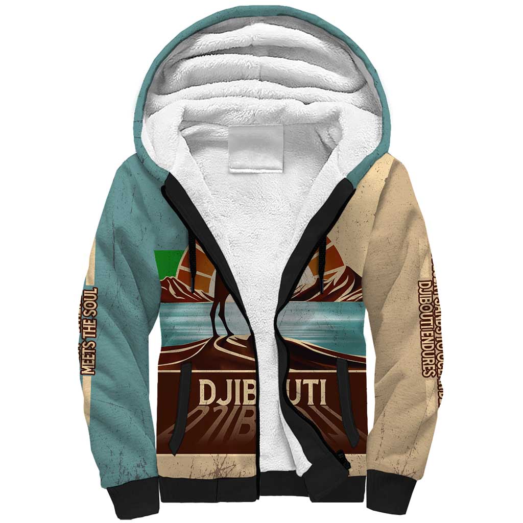 Djibouti Camel Sherpa Hoodie Where Desert Meets Sea and Heritage Stands Tall