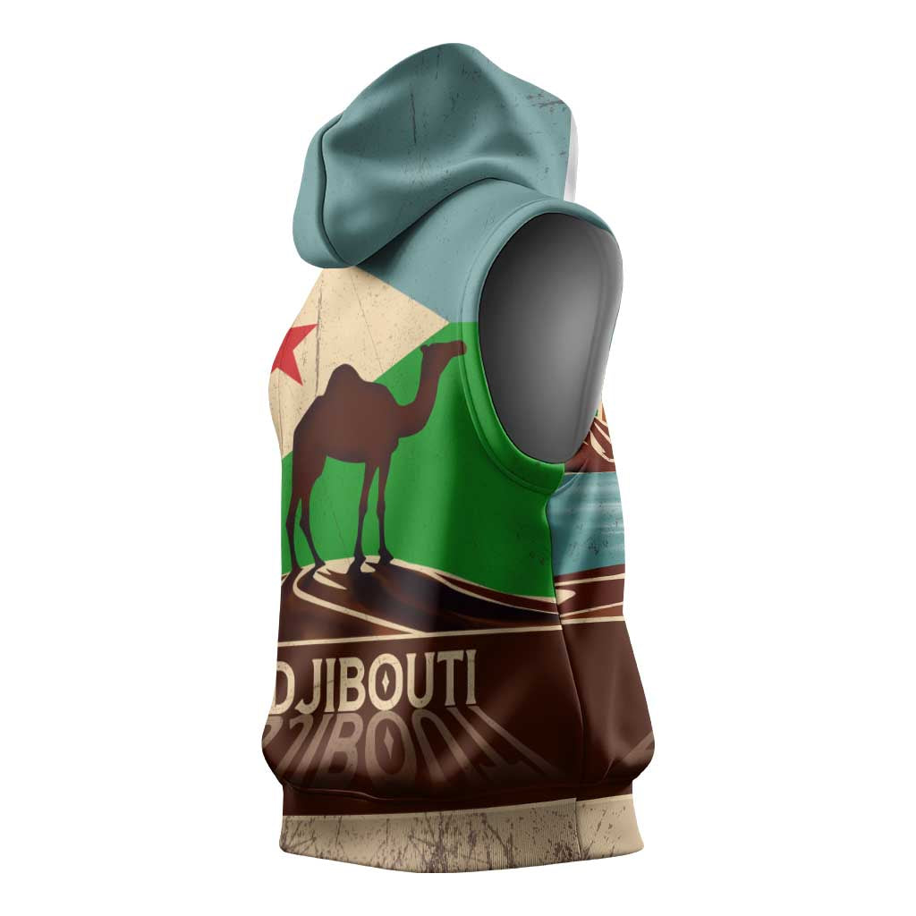 Djibouti Camel Sleeveless Hoodie Where Desert Meets Sea and Heritage Stands Tall - African Pride